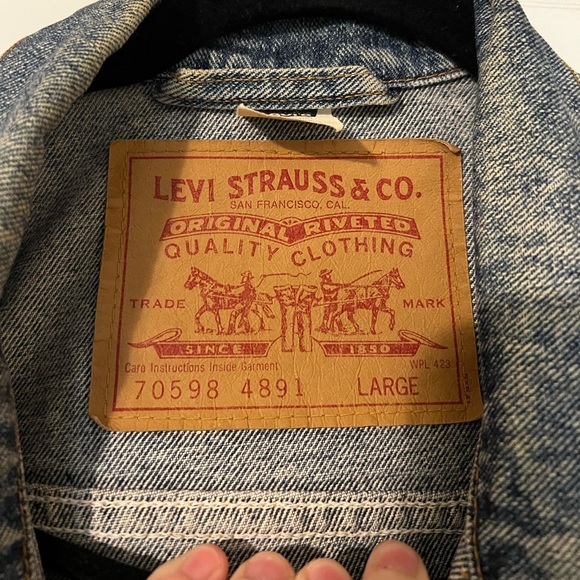 Vintage 90s Men's Levi's 70598 Button Down Denim Trucker Jacket Size - Picture 10 of 16